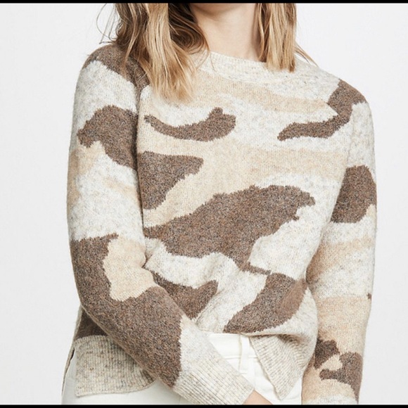 Anthropologie Sweaters - Anthropologie Moth Brown Tan Camo Pullover Sweater Size Small